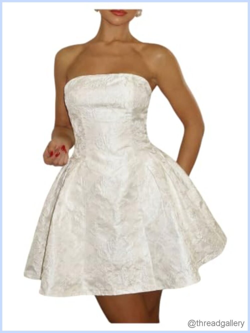 Strapless Lace Up Backless A-Line Short Wedding Dress